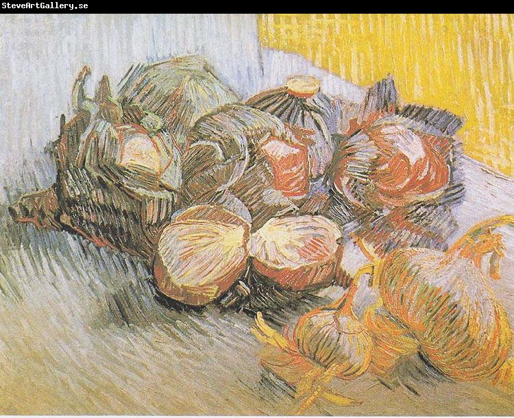 Vincent Van Gogh Still life with red cabbage and onions